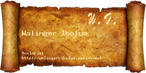 Walinger Ibolya névjegykártya